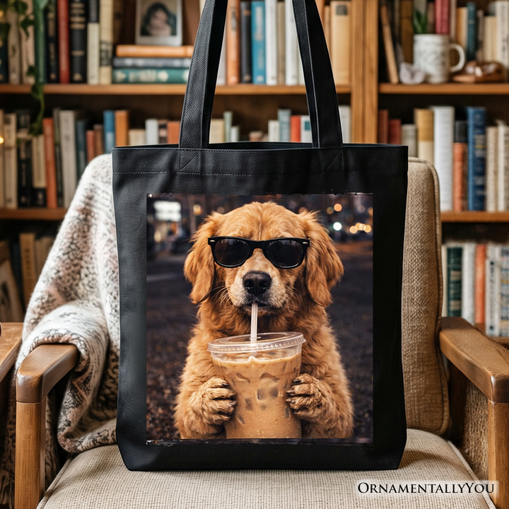 Golden Retriever Iced Coffee Tote Bag, Funny Dog Parents Gift Shopper
