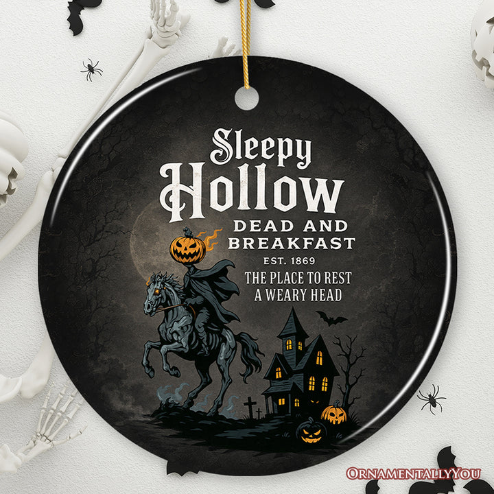 Headless Horseman Sleepy Hollow Halloween Ornament, Dead and Breakfast Retro Gift and Tree Decor