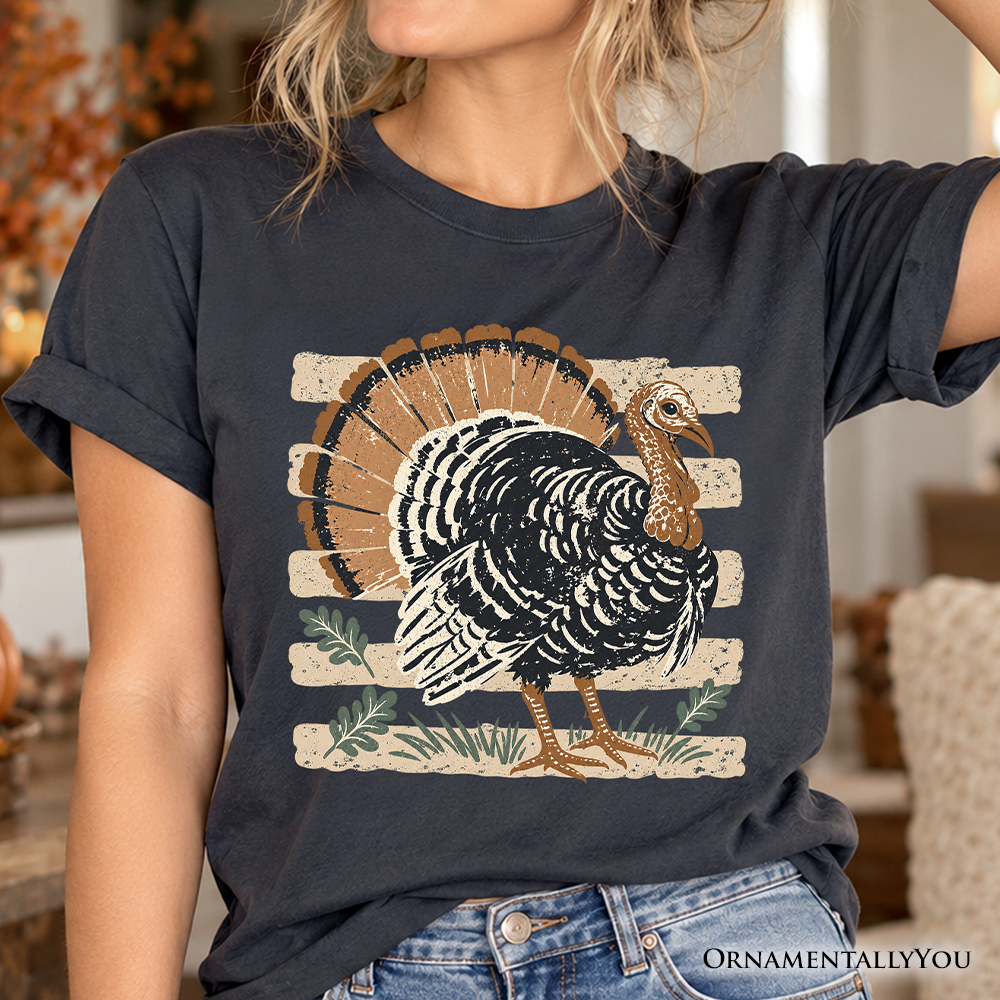 Vintage Turkey T-Shirt, Retro Thanksgiving Fall Holiday Tee