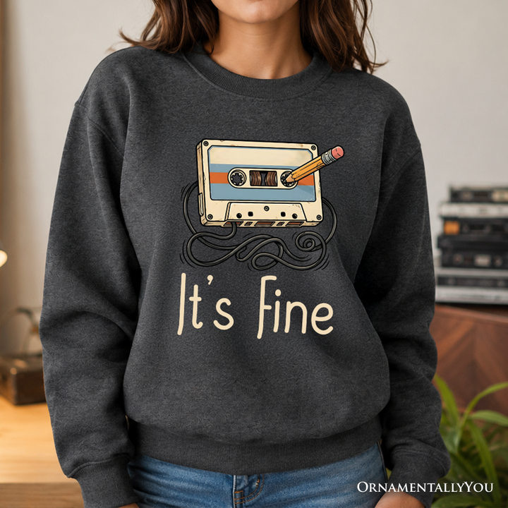 Retro Cassette Tape Sweatshirt, 90s Music Vibe Sweater