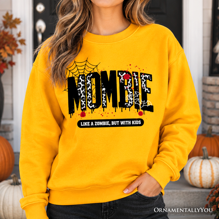 Mombie Like a Zombie But With Kids Sweatshirt, Funny Halloween Mom Horror Sweater