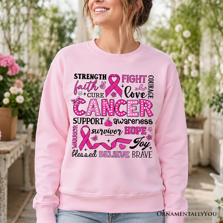Breast Cancer Awareness Ribbon Sweatshirt, In October We Wear Pink Support Sweater