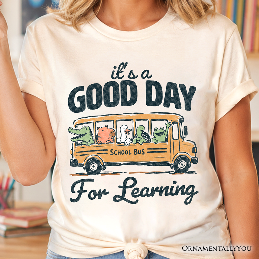 Vintage Good Day for Learning School Bus T-Shirt, Back to School Tee