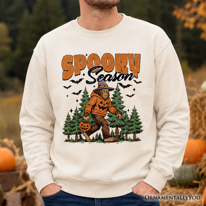 Spooky Season Bigfoot Sweatshirt, Halloween Sasquatch Pumpkin Sweater