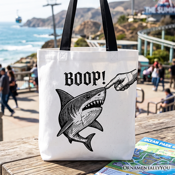 Boop Shark Tote Bag, Funny Ocean Gift Shopper Animal Gift Shopper