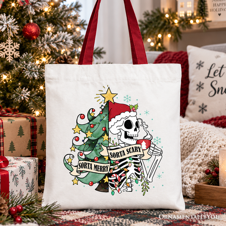 Sorta Merry Christmas Skeleton, Sarcastic Holiday Gift Shopper