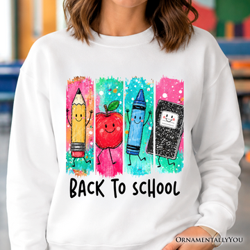 Brushstroke Back to School Sweatshirt, Apple Pencil Notebook Sweater