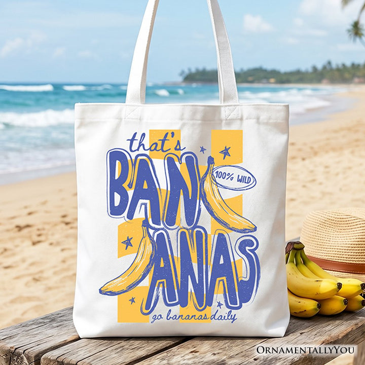 That’s Bananas Summer Tote Bag, Funny Tropical Fruit Gift Shopper Tote Bag OrnamentallyYou White 
