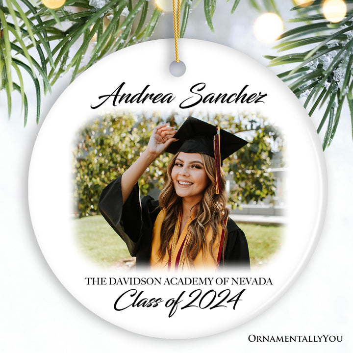 Graduation Image Upload Christmas Ornament, High School and College Class Graduate Gift