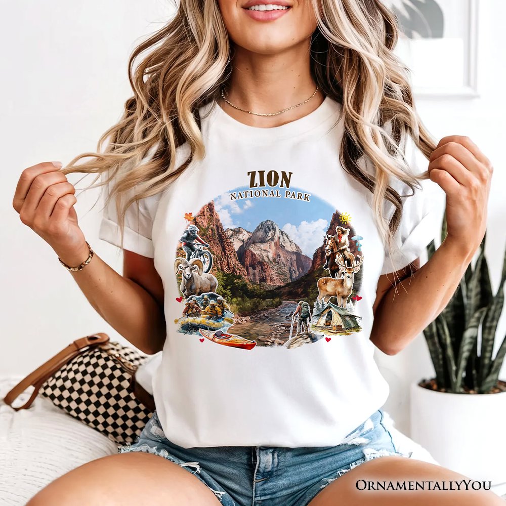 Adventurous Zion National Park Ornament, Utah Scenic Landmarks Tee and Souvenir T-Shirts OrnamentallyYou 