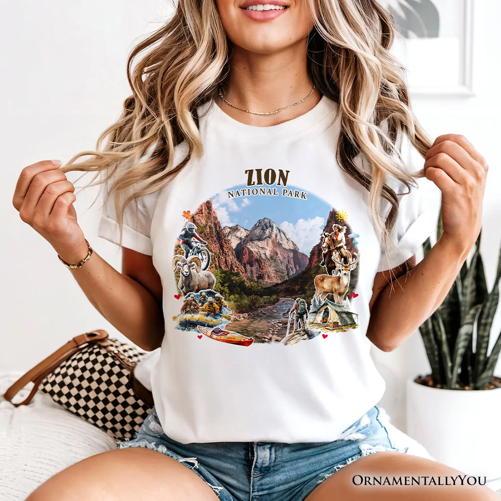 Adventurous Zion National Park Ornament, Utah Scenic Landmarks Tee and Souvenir