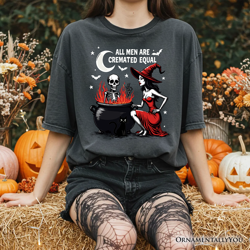 All Men Are Cremated Equal Halloween T-Shirt, Funny Witch