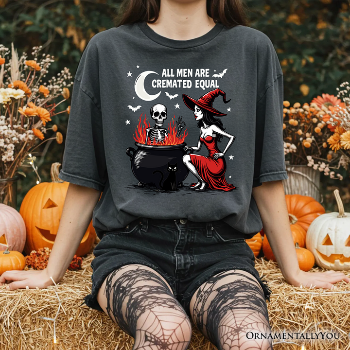 All Men Are Cremated Equal Halloween T-Shirt, Funny Witch