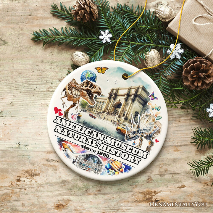 Artistic American Museum of Natural History Ceramic Ornament, Vintage AMNH New York City History Souvenir Ceramic Ornament OrnamentallyYou 