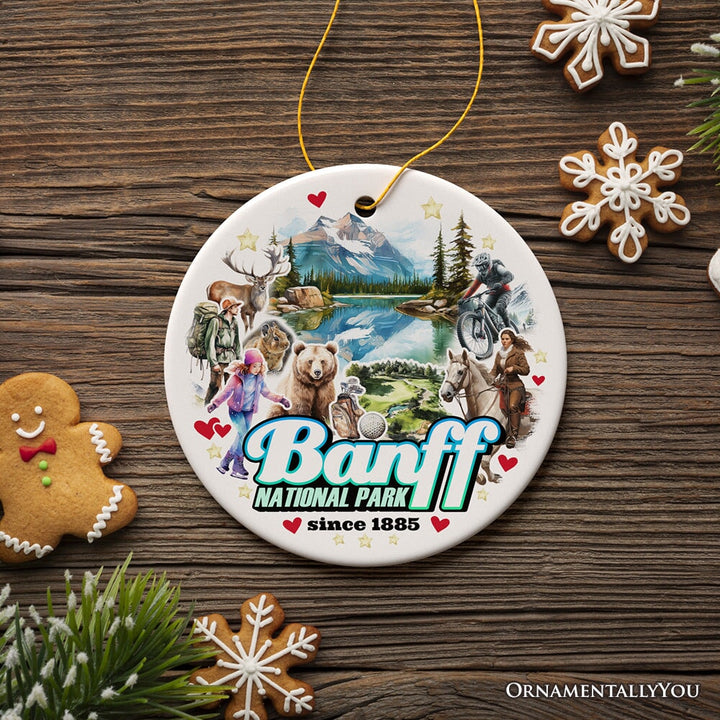 Artistic Banff National Park Ceramic Ornament, Vintage Canada Souvenir and Christmas Decor Ceramic Ornament OrnamentallyYou 