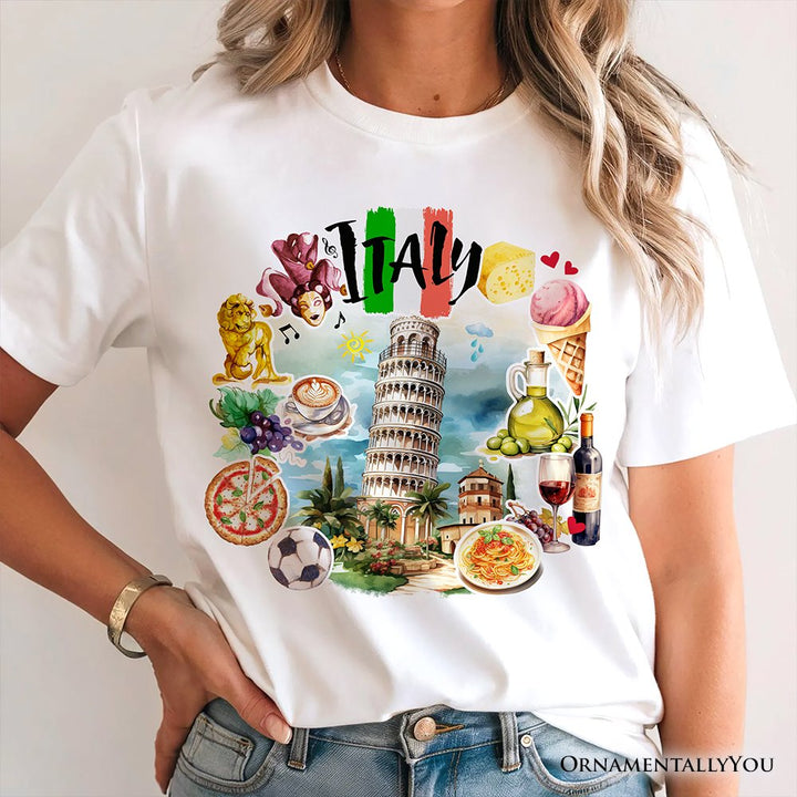 Artistic Italy Landmarks T-Shirt, Italian Tee and Souvenir T-Shirts OrnamentallyYou 