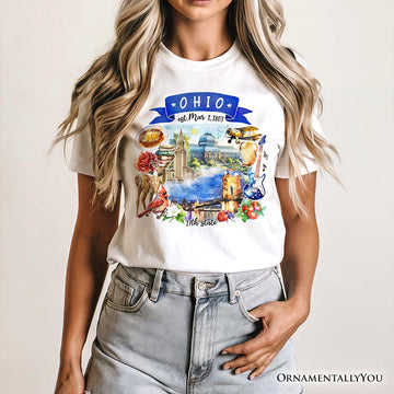 Artistic Ohio State Themes and Landmarks T-Shirt, Tee for History and Travel Lovers T-Shirts OrnamentallyYou 