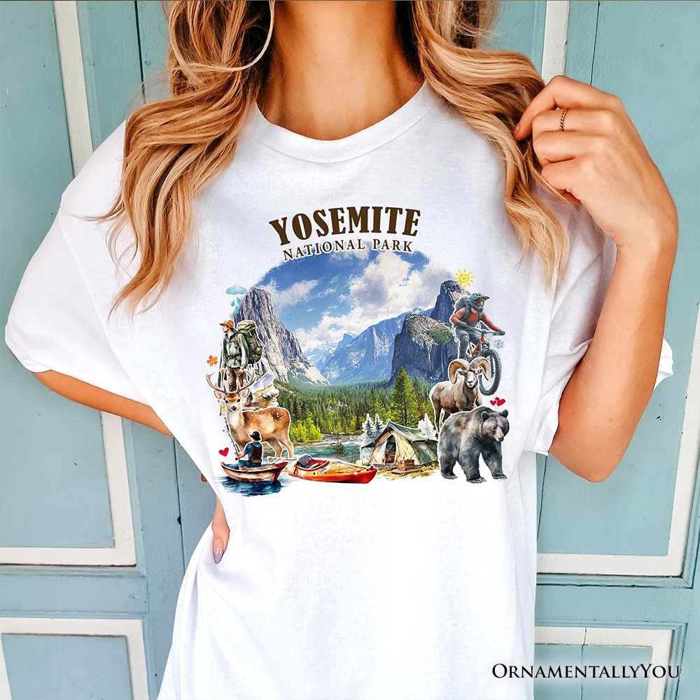 Artistic Yosemite National Park T-Shirt, California Hikers Travel Tee and Souvenir T-Shirts OrnamentallyYou 
