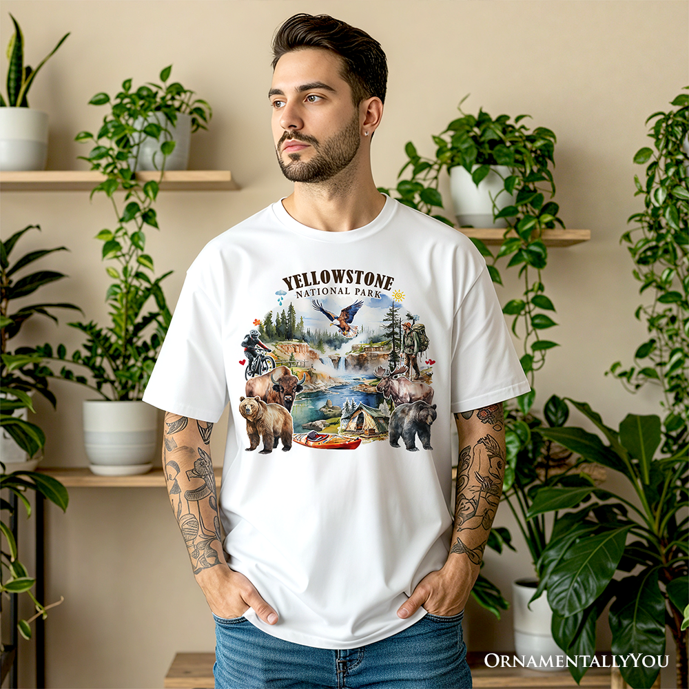 Artistically Vibrant Yellowstone National Park T-Shirt, Wildlife and Nature Tee and Souvenir
