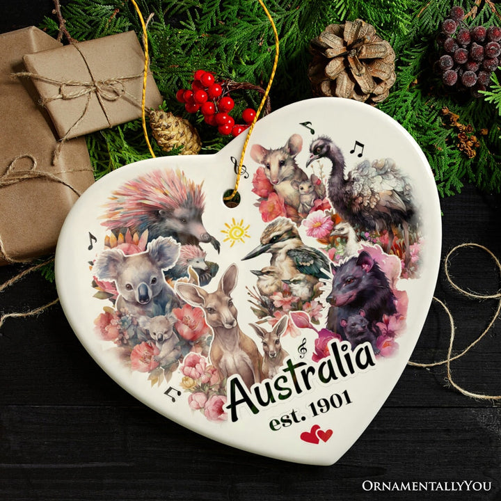 Artistic and Colorful Australian Wildlife Ornament, Christmas Gift for Animal Lovers Ceramic Ornament OrnamentallyYou 