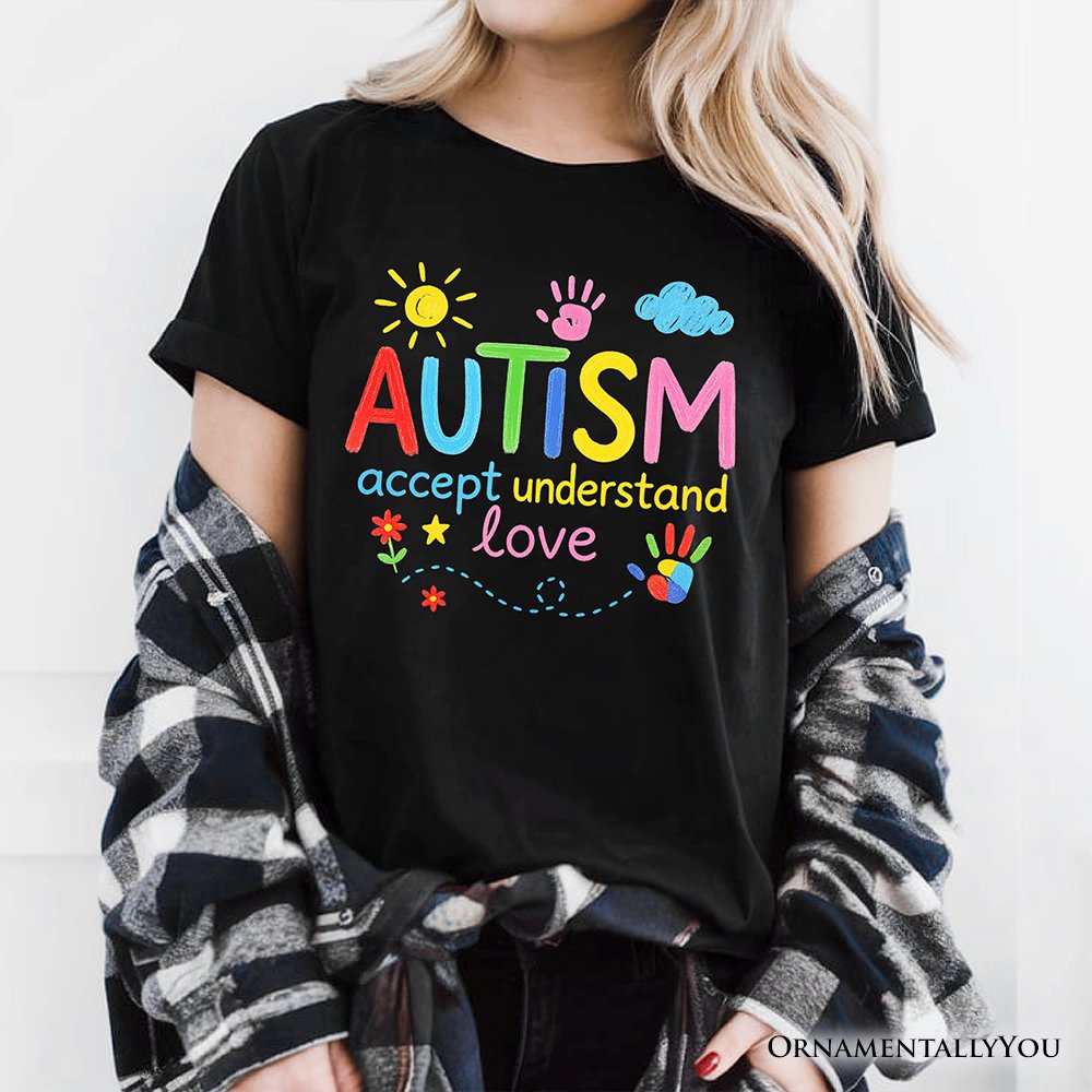 Autism Awareness Brushstroke T-Shirt, Colorful Autism Support Tee for Autism Month T-Shirts OrnamentallyYou 