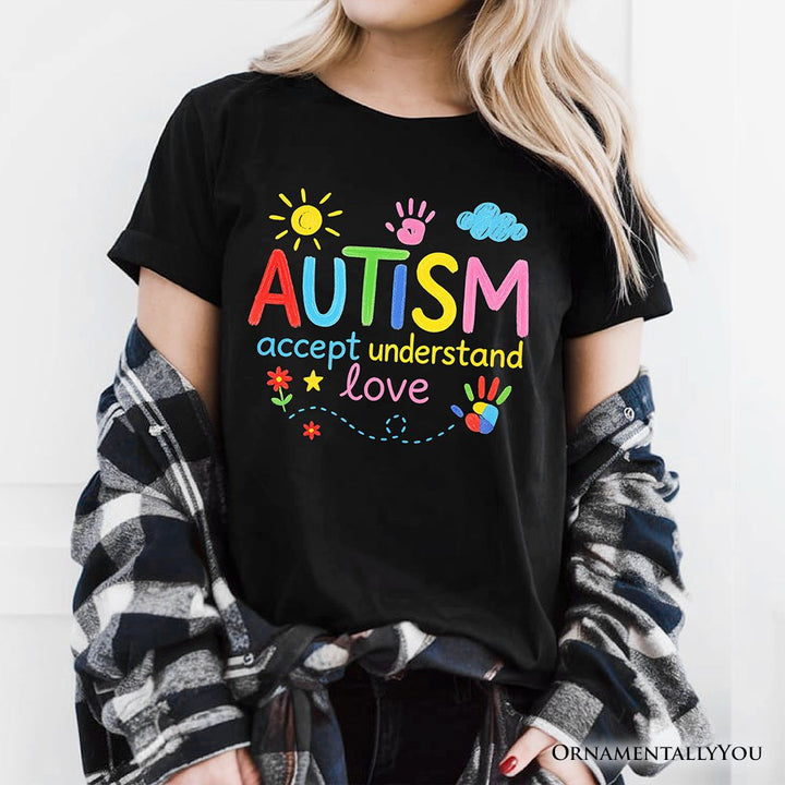 Autism Awareness Brushstroke T-Shirt, Colorful Autism Support Tee for Autism Month T-Shirts OrnamentallyYou 