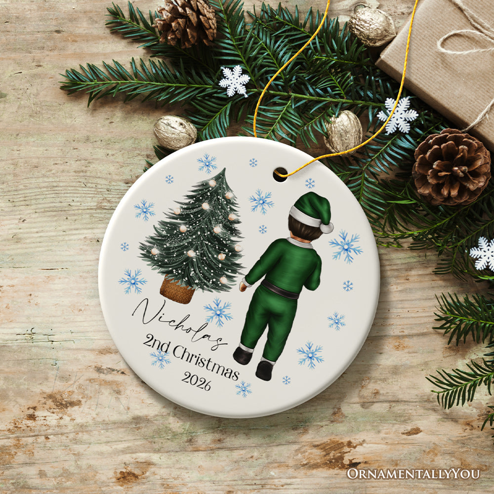 Baby’s 2nd Christmas Personalized Ornament, Cute Custom Handmade Second Xmas Keepsake