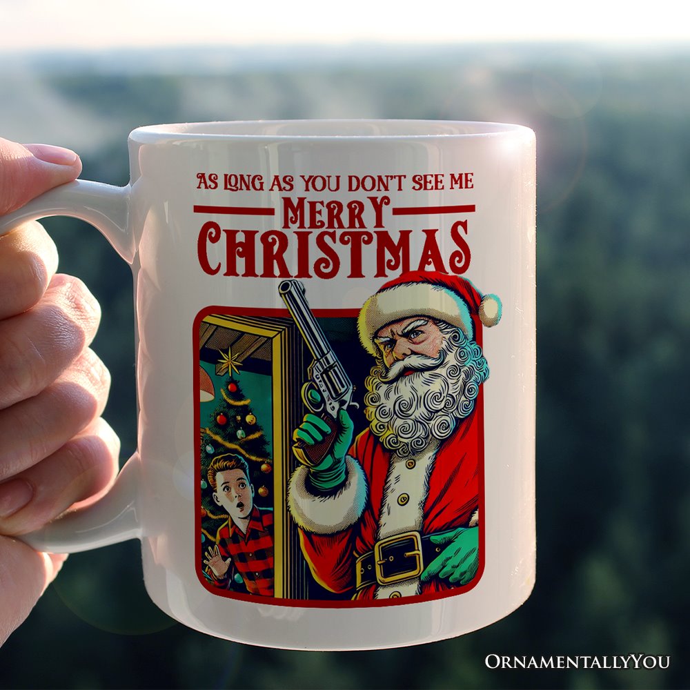 Bad Retro Santa Christmas Personalized Mug, Holiday Humor Gift with Custom Name Personalized Ceramic Mug OrnamentallyYou 12oz Mug Non-Custom 