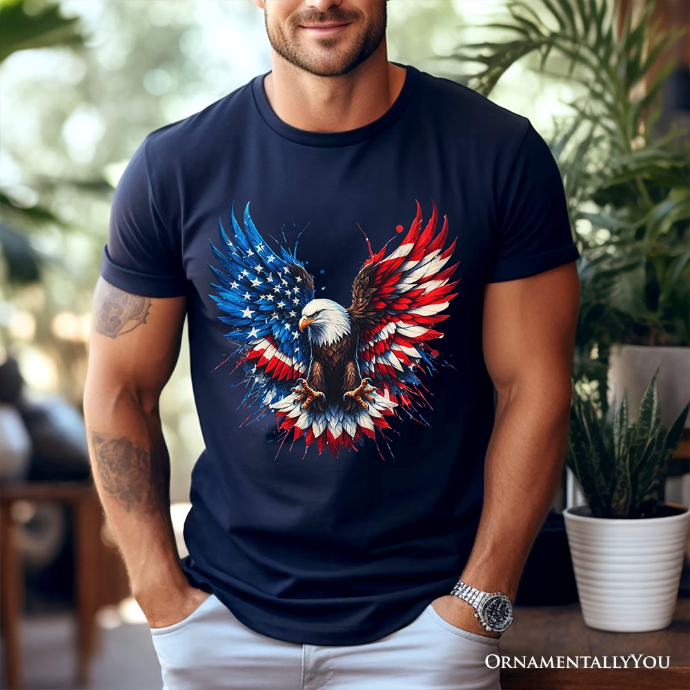 Bald Eagle American Flag T-Shirt, Patriotic Freedom Tee T-Shirts OrnamentallyYou 