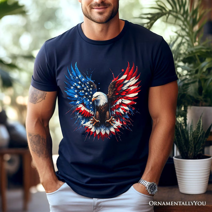 Bald Eagle American Flag T-Shirt, Patriotic Freedom Tee T-Shirts OrnamentallyYou 
