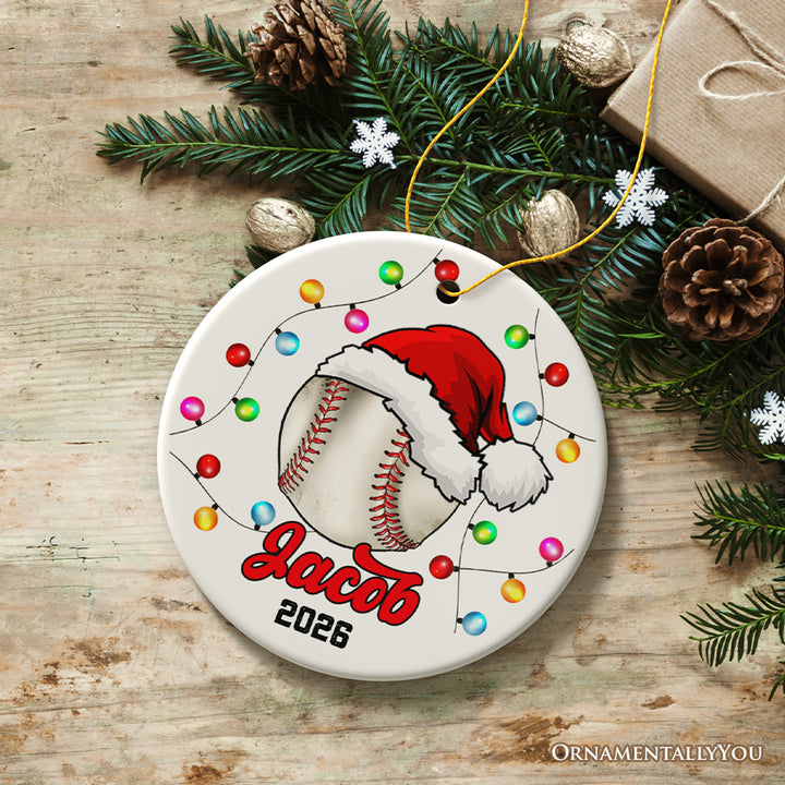 Baseball Ornament Customized with Player and Team, Custom Keepsake Coaches Gift