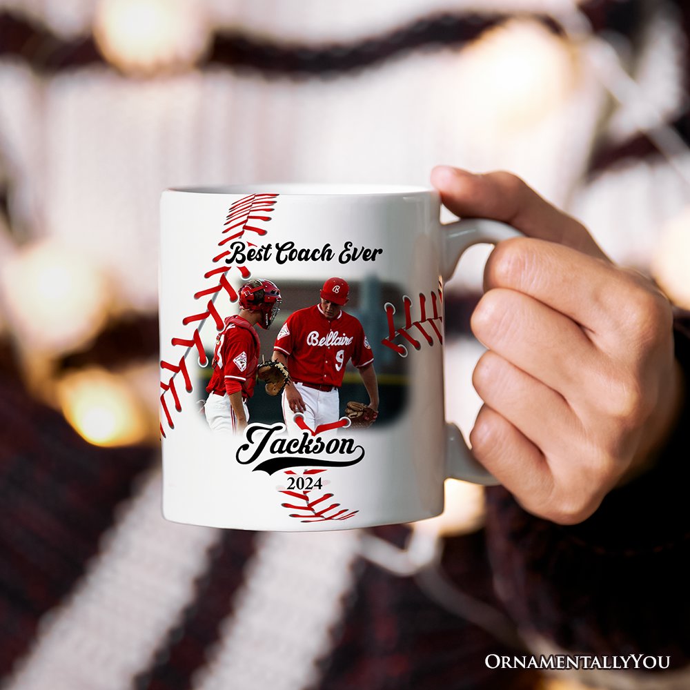 Baseball Personalized Picture Mug Gift, Photo Upload Team, Player and Coaches Gift Personalized Ceramic Mug OrnamentallyYou 