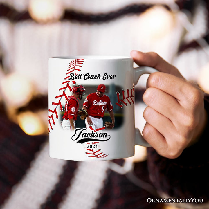 Baseball Personalized Picture Mug Gift, Photo Upload Team, Player and Coaches Gift Personalized Ceramic Mug OrnamentallyYou 