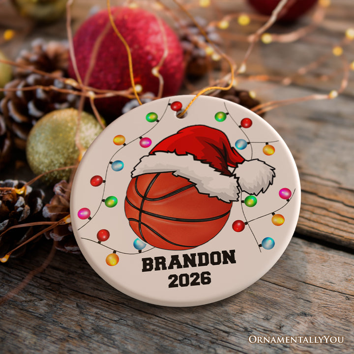 Basketball Ornament Customized with Player and Team, Custom Keepsake Coaches Gift
