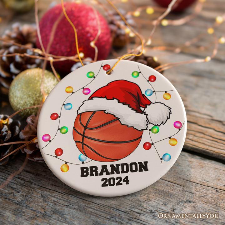 Basketball Ornament Customized with Player and Team, Custom Keepsake Coaches Gift