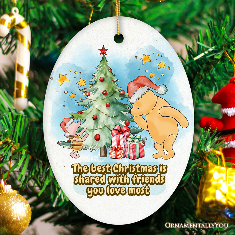 Best Christmas with Friends Pooh Bear's Ornament, Heartwarming Gift and Decor