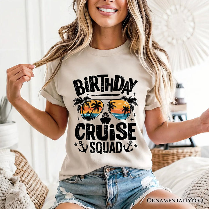 Birthday Cruise Squad T-Shirt, Tropical Vacation Cruise Trip Tee T-Shirts OrnamentallyYou 