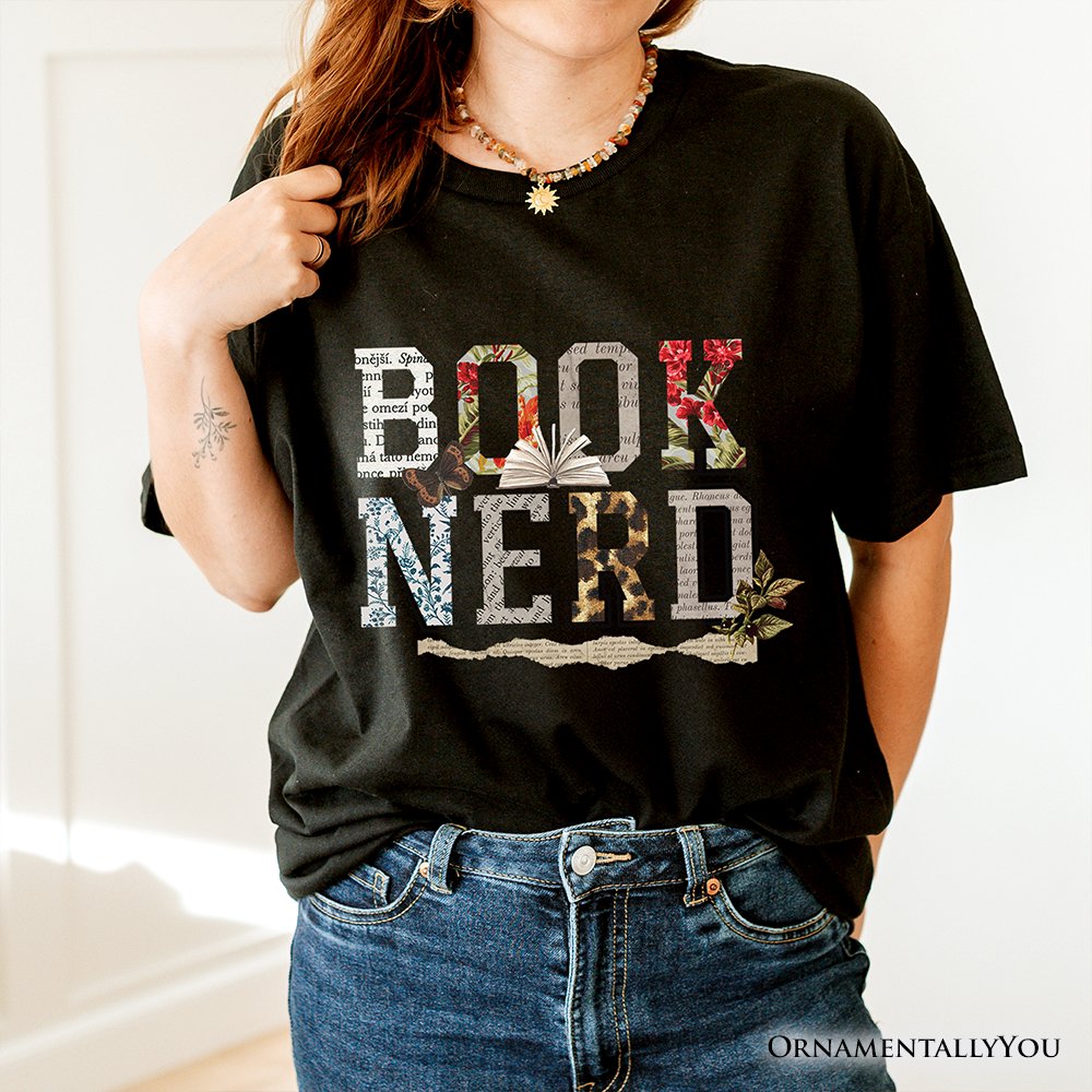 Book Nerd Collage Retro T-Shirt, Bookish Booktok Librarian Tee T-Shirts OrnamentallyYou 