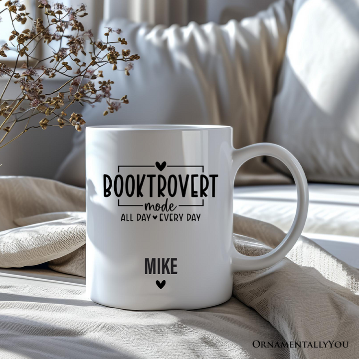 Booktrovert Personalized Mug, Gift For Book Lover With Custom Name