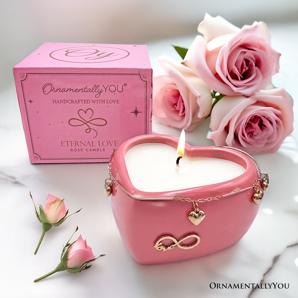 Heart Shaped Eternal Love Candle, Gift with Pendant for Her