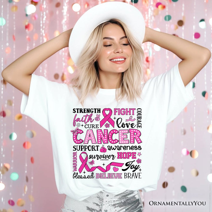 Breast Cancer Awareness Ribbon T-Shirt, In October We Wear Pink Support Tee T-Shirts OrnamentallyYou 