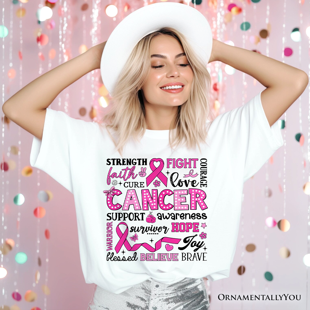 Breast Cancer Awareness Ribbon T-Shirt, In October We Wear Pink Support Tee