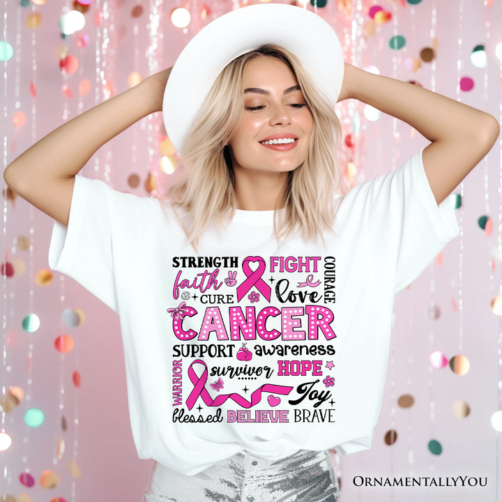 Breast Cancer Awareness Ribbon T-Shirt, In October We Wear Pink Support Tee