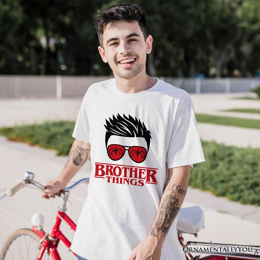 Brother Things Retro T-Shirt, Red Glasses Family Matching Tee T-Shirts OrnamentallyYou 