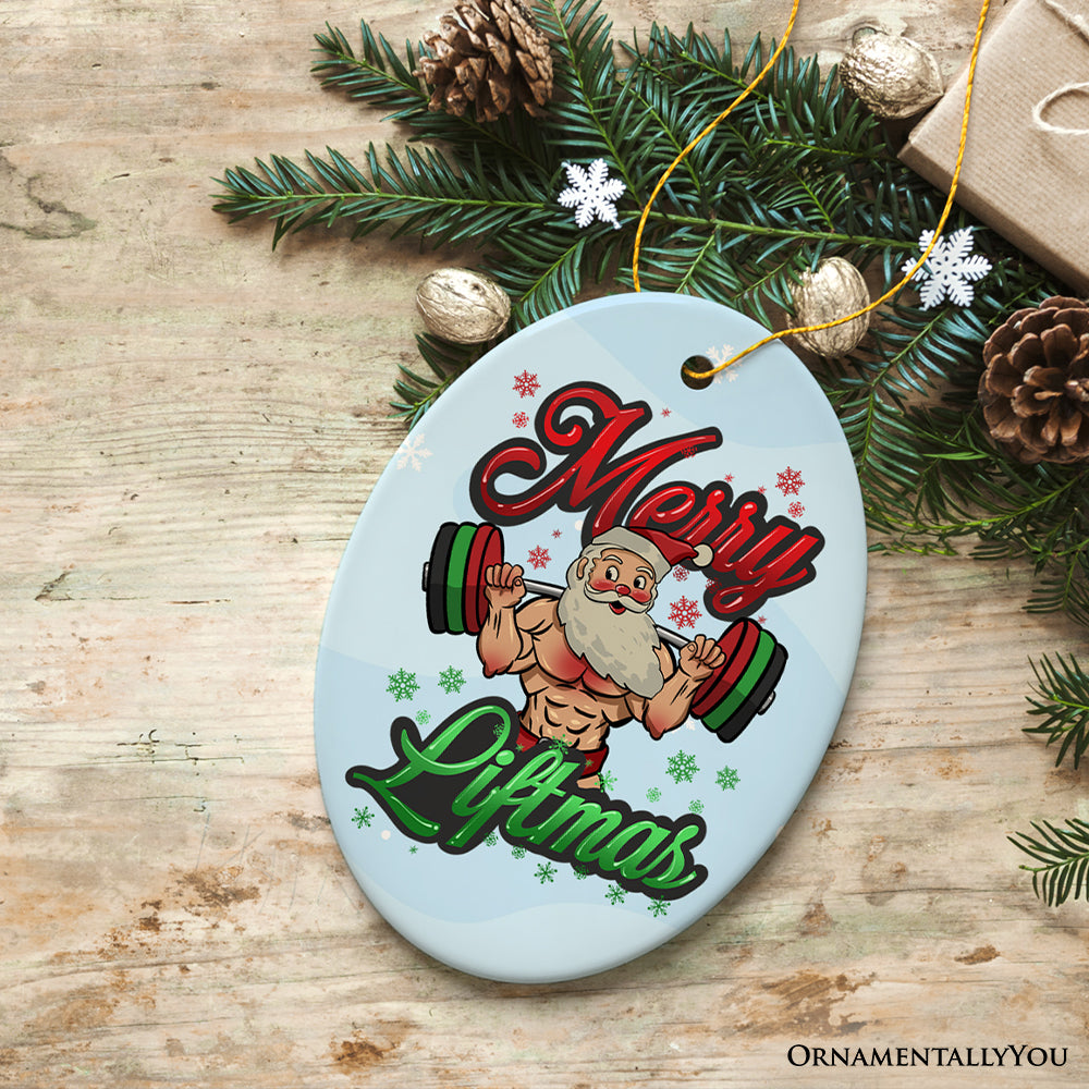 Buff Santa Merry Liftmas Ornament, Strong Holiday Spirit Gift for Fitness Lovers