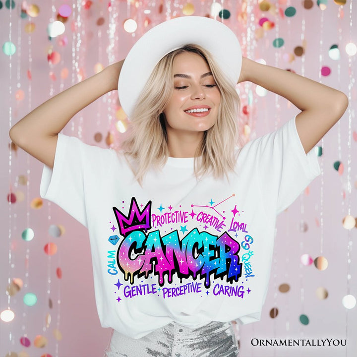 Cancer Graffiti Zodiac T-Shirt, Street Style Astrology Horoscope Tee T-Shirts OrnamentallyYou 