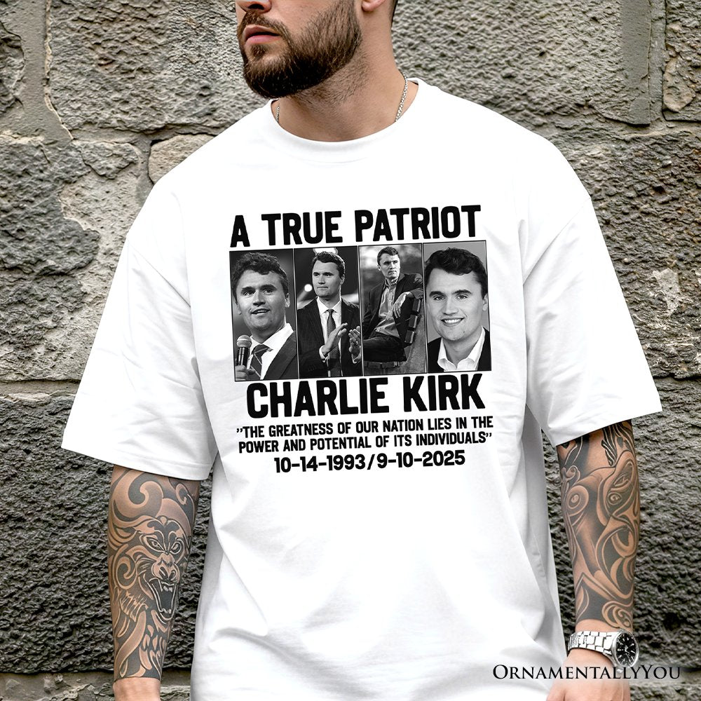 Charlie Kirk American T-Shirt, Made in the USA Memorial Tee Gift T-Shirts OrnamentallyYou 