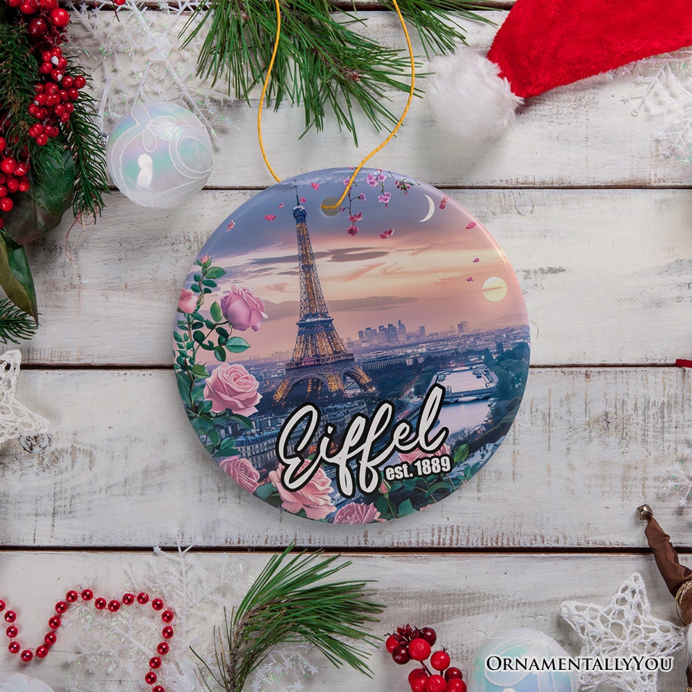 Charming Eiffel Tower Ornament, Vintage Paris Souvenir Gift and Christmas Decoration Ceramic Ornament OrnamentallyYou 