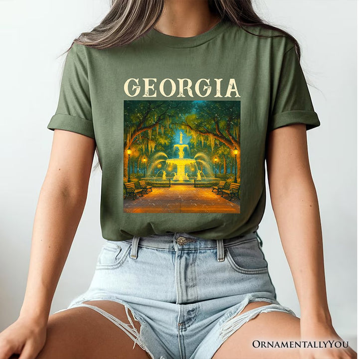 Charming Georgia State Forsyth Park T-Shirt, Savannah Landmark Tee and Southern Travel Souvenir T-Shirts OrnamentallyYou 