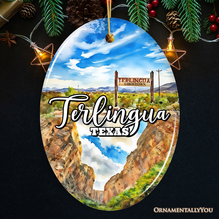 Charming Terlingua Ornament, Texas Ghost Town Christmas Gift and Desert Adventure Souvenir